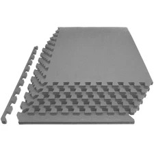 Extra Thick Exercise Puzzle Mat Grey 24 In. X 24 In. X 1 In. EVA Foam Interlocki
