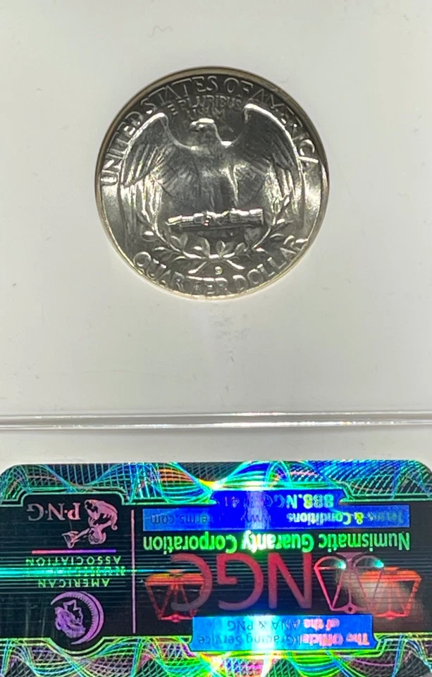 1948-D Silver Washington Quarter 25C, NGC MS 66 - Image 2 of 2