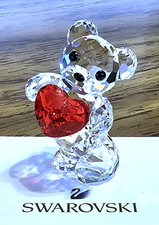 💘 Swarovski Crystal 2009 "A Heart For You" Kris Bear Figurine, w/ Red Heart NIB