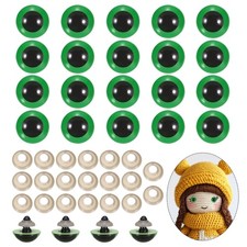 22mm Safety Eyes, 20Pcs Realistic Doll Crocheting Safety Eyes Green