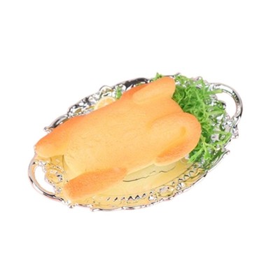 1/12 Scale Plastic Christmas Dinner Display Highlighting Grilled Turkey