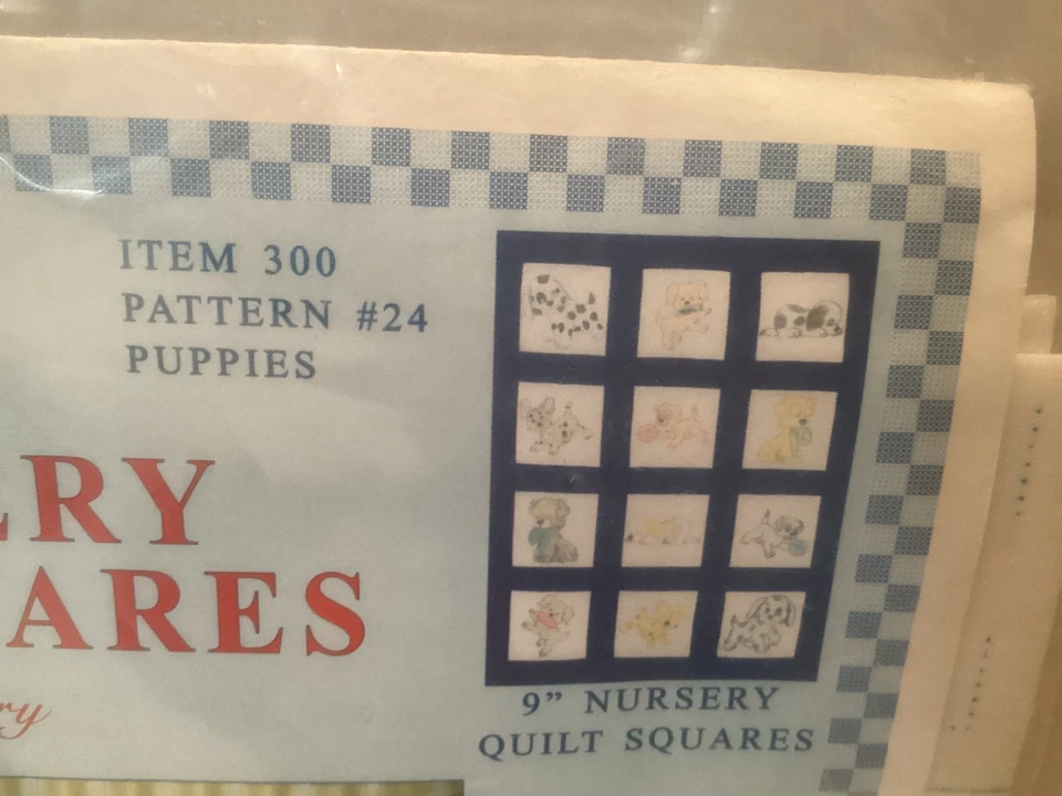 Jack Dempsey 9" Nursery Quilt Squares for Embroidery #24 Puppies - Image 4 of 4