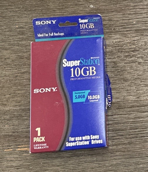 SONY 10GB SUPERSTATION SUPER STATION PREFORMATTED DATA TAPE MEDIA 1 PACK *NEW*