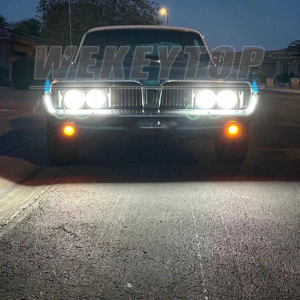 5.75" 5-3/4 Round Headlights Housing Hi/Lo H4 For Lincoln Continental 1961-1969 - Image 3 of 4