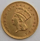 1856 Type 3 Indian Princess Head Gold Dollar $1