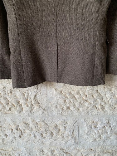 Giacca blazer marrone spina di pesce misto lana stile raro unico 38R - Foto 9 di 10