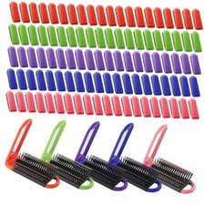 200 Pcs Folding Hair Brush with Mirror Bulk Portable Small Hair Brush Mini