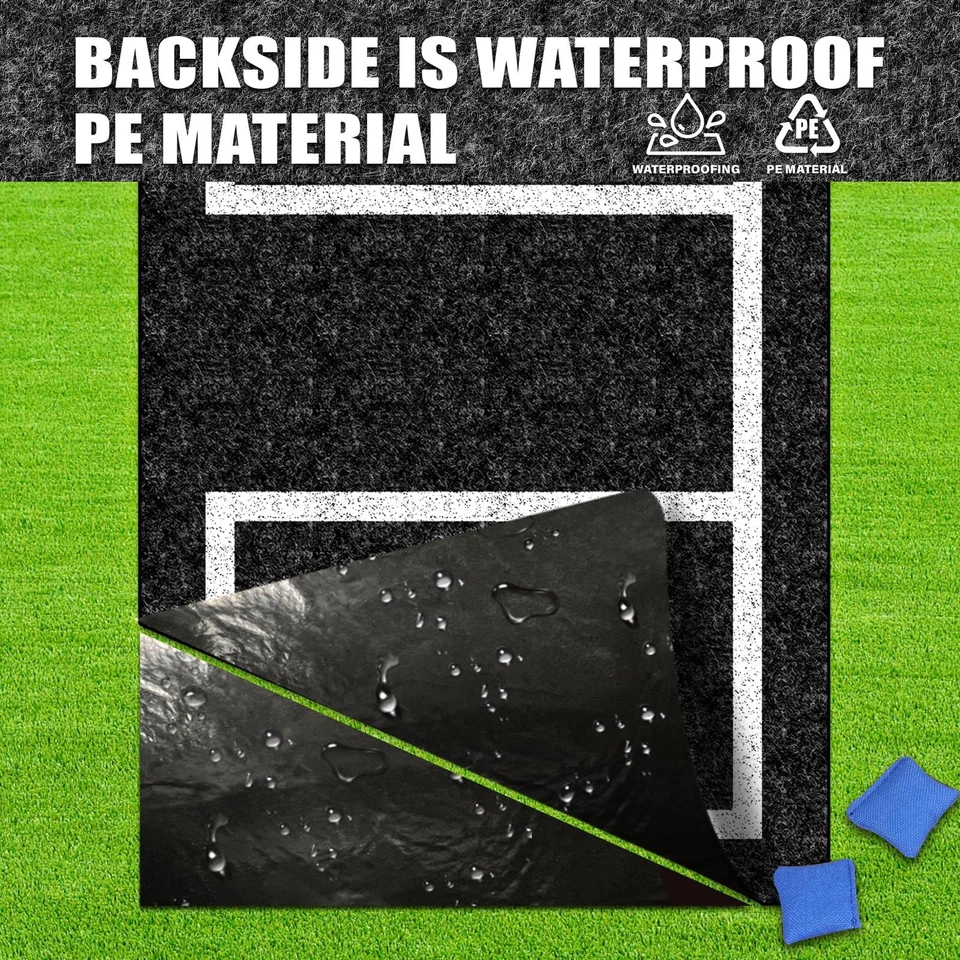 2 Packs Cornhole Mats 5 x 8 Ft Felt Prevent Slipping Cornhole Pads for Cornho... Foto 4 de 4