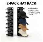 2 Pack Hat Organizer for Baseball Caps, Hat Rack for Wall with Strong Adhesive