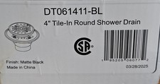 Delta DT061411 4" Tile-In Round Shower Drain - Matte Black
