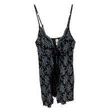 Vintage 1998 Victoria's Secret Floral Lace Full Slip Bow M Made USA Y2K