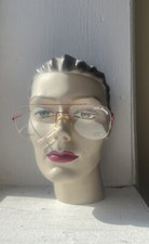 Big Vintage 70s 80s Rive Gauche YSL Aviator Eyeglass Frame Unused Red Stainless