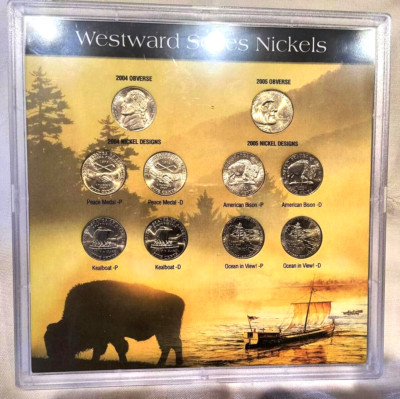  2004-2005 WESTWARD JOURNEY P&D JEFFERSON NICKELS IN A 10 COIN WHITMAN HOLDER