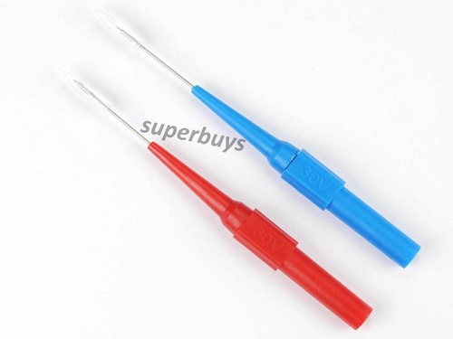 2pcs Assorted Insulated Multimeter Probes Tool Wire Test Clip Wiring Piercing - Picture 4 of 4