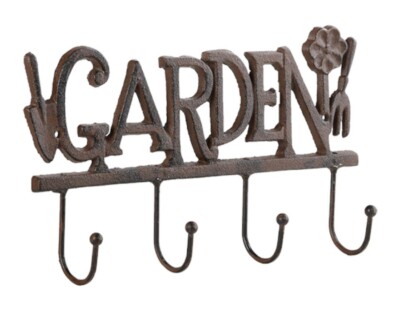 Esschert Design Wandhaken GARDEN, Gusseisen, Hakenleiste, Garderobenhaken, LH99
