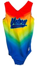 Girl's GK Elite Leotard Child Sz Small Rainbow Ombr  EUC