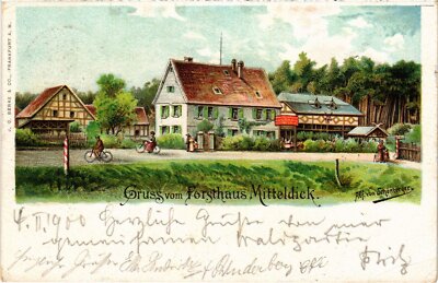CPA AK NEU-ISENBURG Forsthaus Mitteldick - Litho GERMANY (1417403)