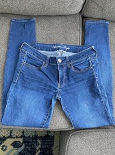 American Eagle Womens Jegging Sz 6 Medium Blue Jean Denim Pants Super Stretch