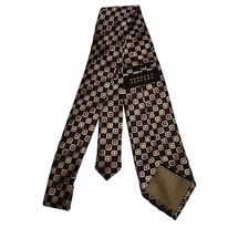 #6814 BERGAMO New York Black Print Mens Necktie