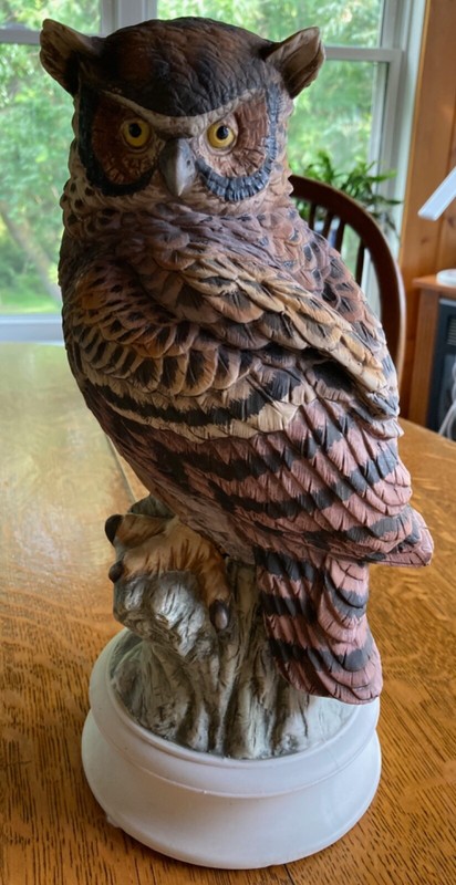 VINTAGE 13" GREAT HORNED OWL FIGURINE BY ANDREA BY SADEK, JAPAN
