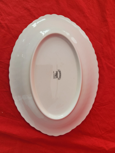 Syracuse Gray & Gold Baroque 12" Oval Serving Platter - Picture 4 of 5
