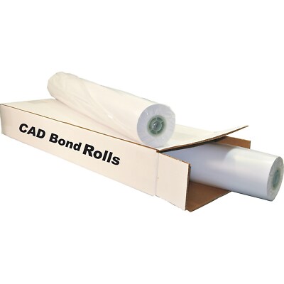 Alliance 20# Wide Format CAD Bond Paper 24'' x 300' Uncoated 2/Roll (24300)