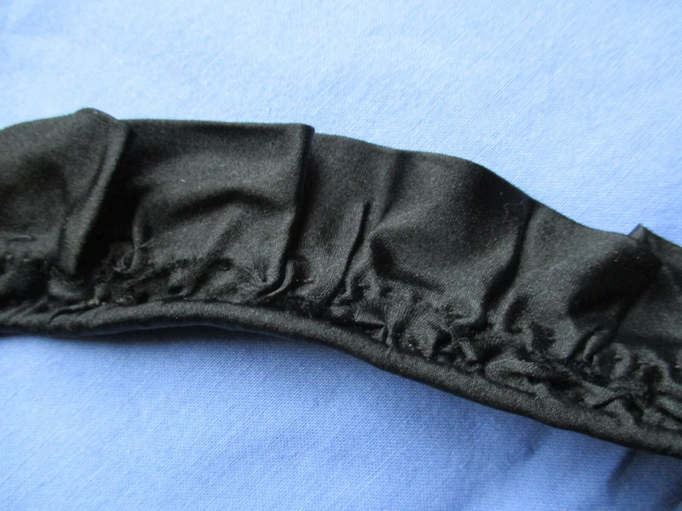 Volant satin noir ancien 1915 3 m x 3,5 cm - Photo 3/3