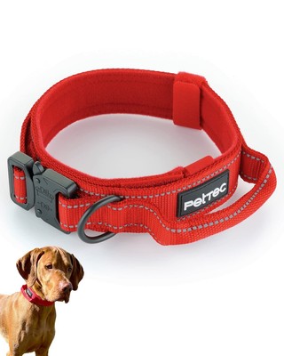 Hundehalsband aus Neopren & Nylon Halsband mit Griff für kleine & große Hunde...