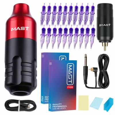 Mast Rotary Tattoo Pen Kit Wireless Battery Power RCA Permanent Makeup Machine