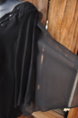 ART TO WEAR SILK EVENING TUNIC TOP IN CLASSIC BLACK BY SIMPLY SILK, SZ SMALL! - Picture 5 of 5