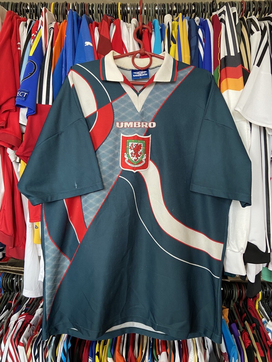 WALES 1995 1996 AWAY FOOTBALL SHIRT SOCCER JERSEY UMBRO sz XL MEN