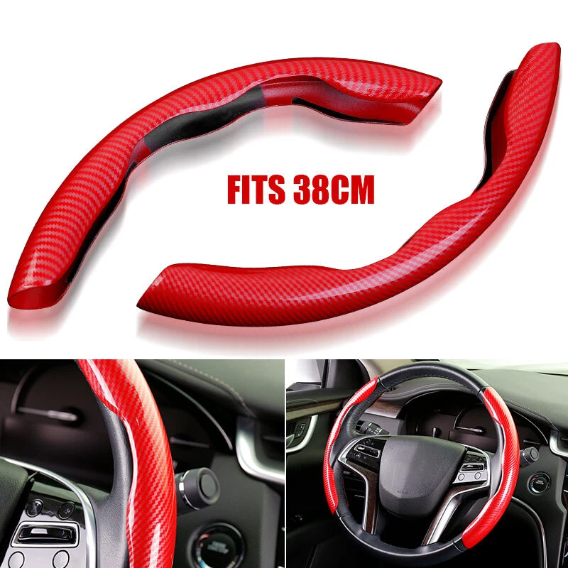 Carbon Fiber Red Car Steering Wheel Booster Cover Car Accessories For Ford - Image 3 of 4