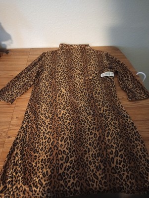 Lrg Orare Velour Animal Print Quarter Length Slv Dress NWT Kmart Leopard  Cheeta | eBay