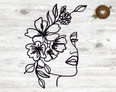 Face And Flowers Svg File For Cnc Router Laser Cut Vector Dxf Png Eps Pdf Cdr Ebay