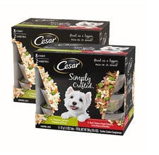 CESAR Simply Crafted Wet Dog Food Meal Topper Variety Pack Chicken Beef Veggies