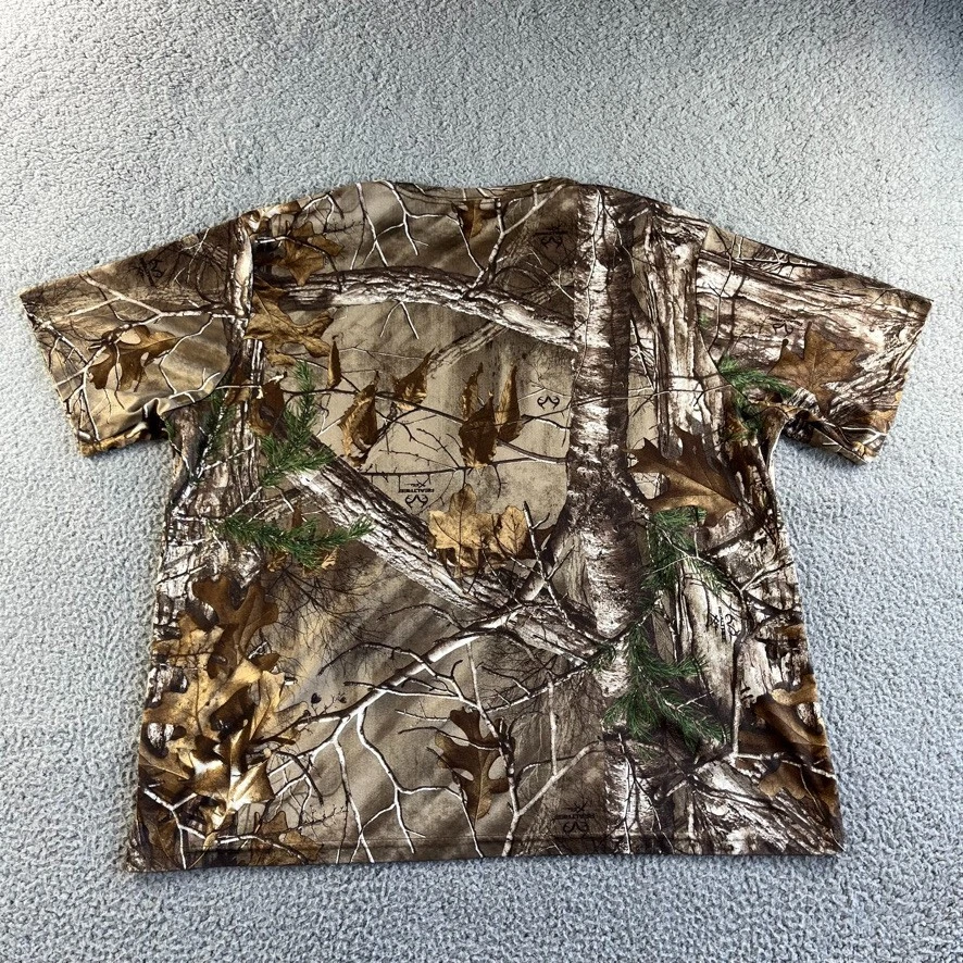 Realtree T Shirt Mens Extra Large Camo Pullover Xtra Forest Woodland Hunt Fish - Image 2 of 4