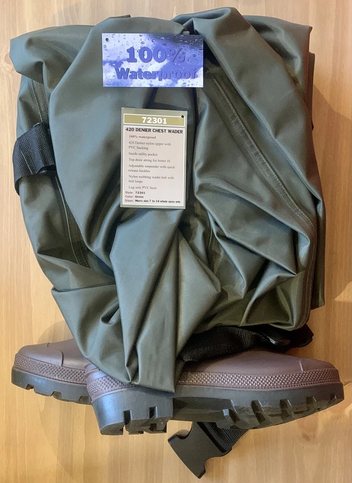 Waders ~ Pro Line ~ 420 Denier Chest Waders ~ Size 9 ~ Green ~ !L🔴🔴K! - Image 4 of 4