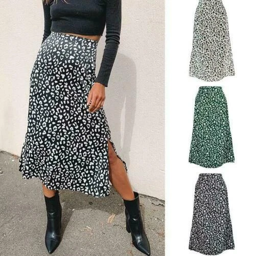 Animal Print Green Skirts for Women