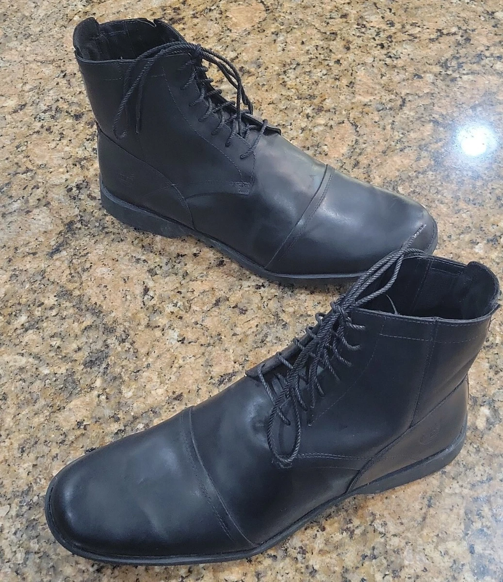 Timberland 3150R Black Leather Zip Lace Up Dress Boots Flats Mens Shoes 12 | eBay