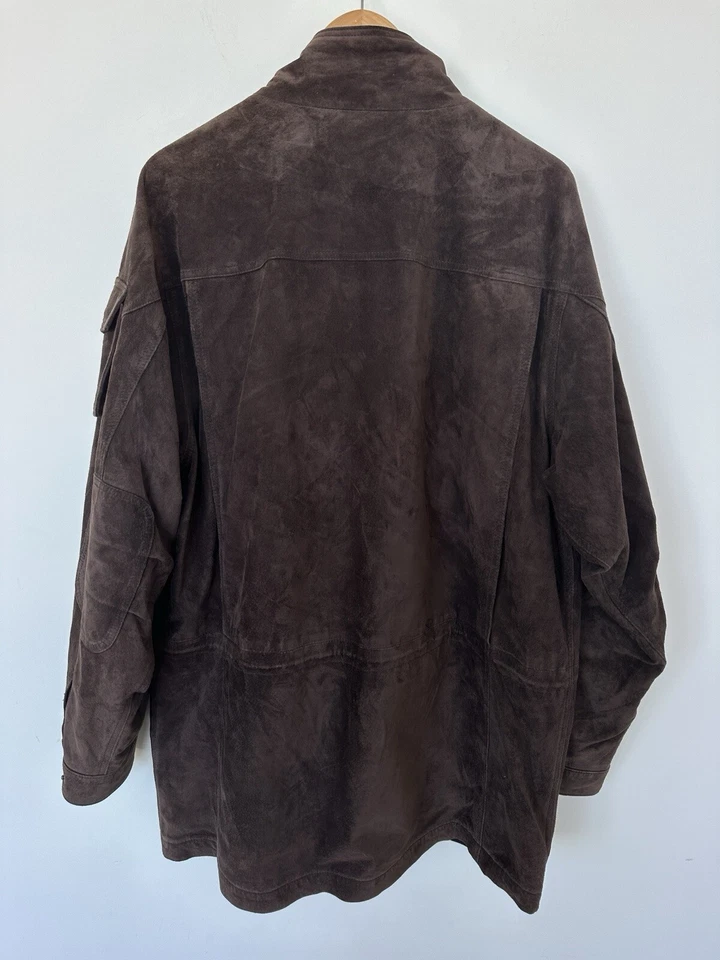 ORVIS Mens Vintage 100% Leather Suede Jacket / Coat  Chocolate Brown Size L - Image 2 of 4