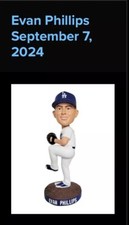 NEW 2024 Evan Phillips Los Angeles Dodgers SGA 9-7-24 Bobblehead