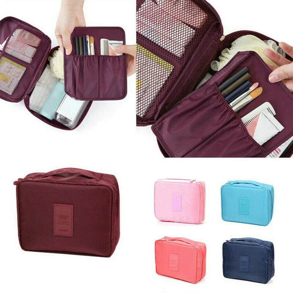 Cosmetic Bag Makeup Case Pouch Toiletry Wash Organizer Travel Bag School Pack - Image 4 of 4