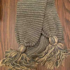 VINTAGE! WOMEN'S SCARF - BEIGE/WHITE