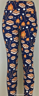 Smores and Campfire summer camp leggings Charlie's Project