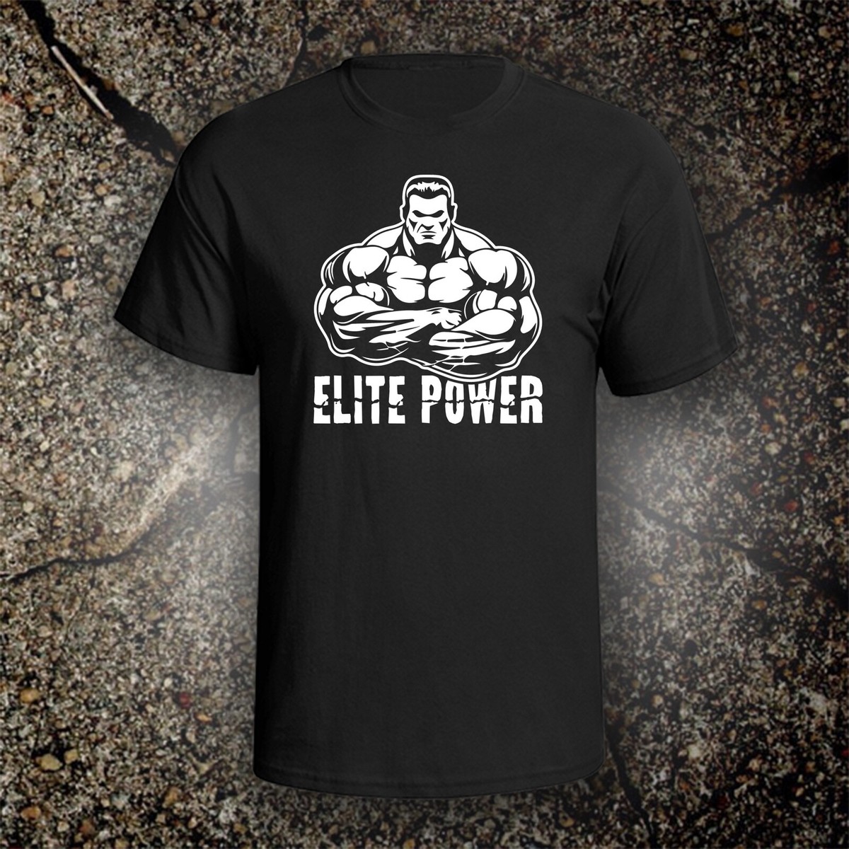 Elite Power T-Shirt bodybuilding graphic tee shirt lifting gym rogue  workout - Main Image