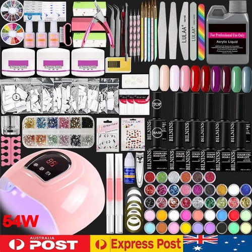 Nail Art Kits Full Acrylic Powder Liquid /W 54W UV LED Dryer Manicure Tool Set A - Picture 23 of 23