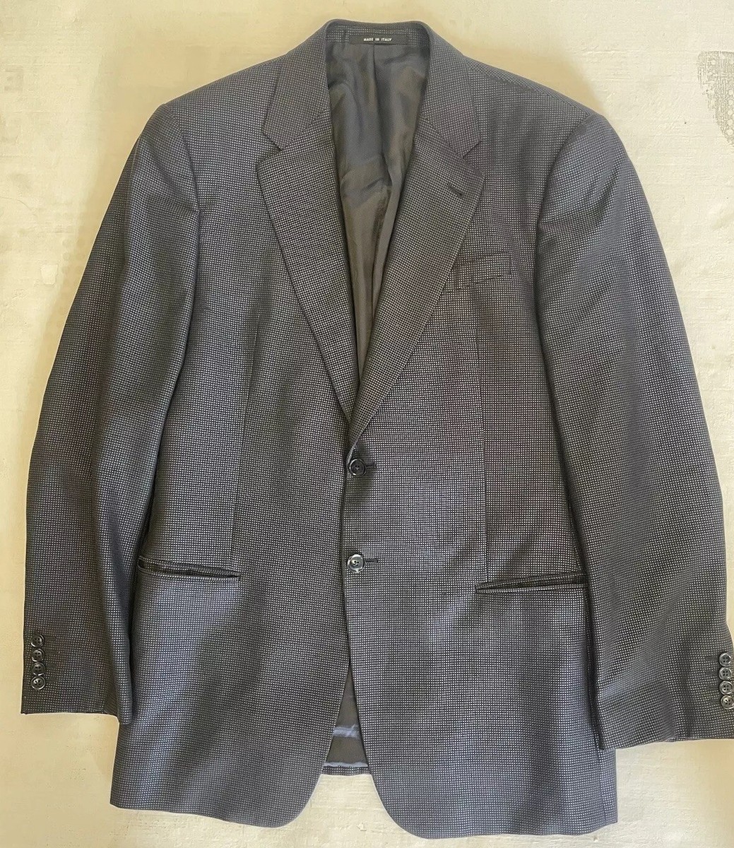 ARMANI COLLEZIONI Made in Italy Wool & Silk Nailhead Suit
