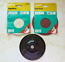 Klett - Schleifteller mit 3 wolfcraft fixoflex Schleifscheiben