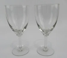 Souffle Bouche Fait Main Wine Goblets Mouth Blown Clear Large Set of 2 Long Stem