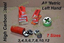 ALL LEFT METRIC 3-4-5-6-7-8-10-12 MM HIGH CARBON STEEL TAPS DIES 7 SIZES